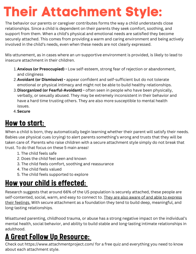 Attachment style - parenting guide